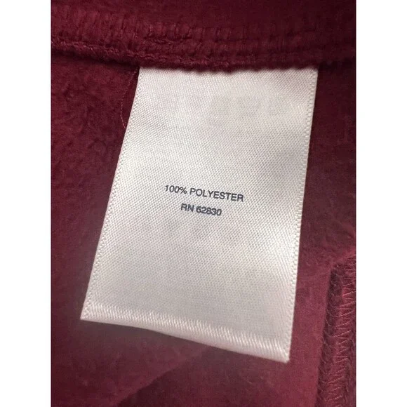 Lands' End Women's Fleece Pullover Top Burgundy Floral 1/4 Zip Polyester Size S - Picture 5 of 9